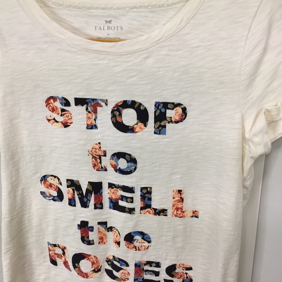 Talbots Stop to Smell the Roses Cotton Tee - Picture 10 of 15